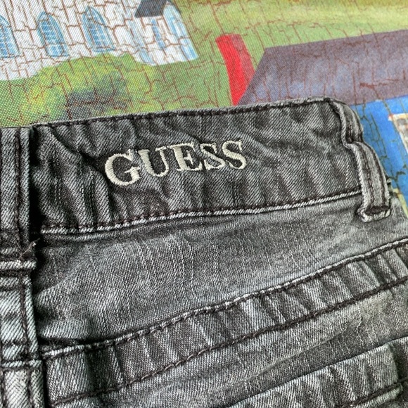 Guess Jeans Daredevil Skinny Leg Black Charcoal Gray Denim 7 Boys - Picture 8 of 16
